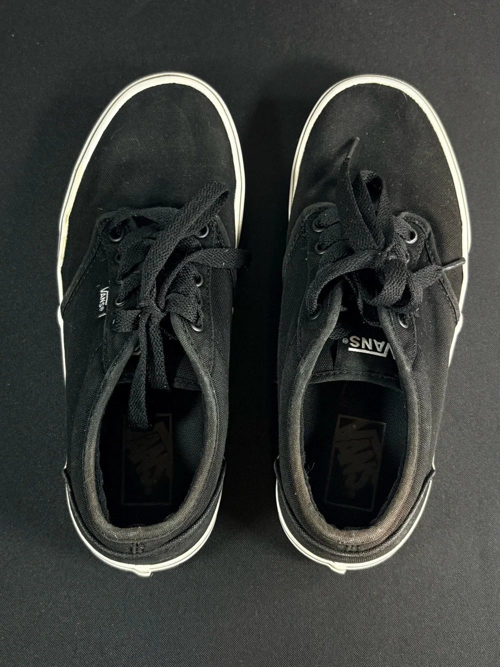 Vans Kids Black Canvas Lace-Up Sneakers